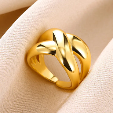 304 Stainless Steel Gold Plated Simple Style Classic Style Plating Heart Shape Rings