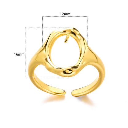 304 Stainless Steel Gold Plated Simple Style Classic Style Plating Heart Shape Rings