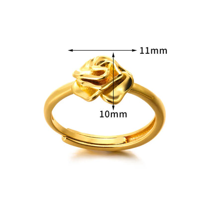 304 Stainless Steel Gold Plated Simple Style Classic Style Plating Heart Shape Rings