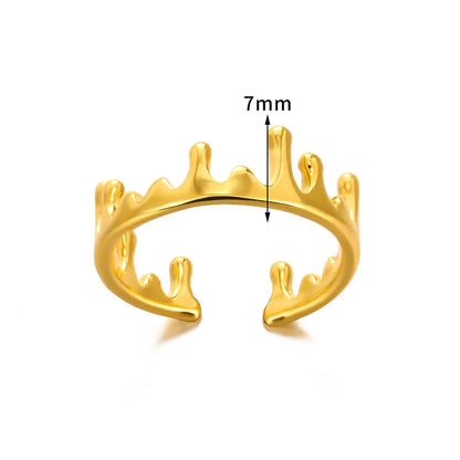 304 Stainless Steel Gold Plated Simple Style Classic Style Plating Heart Shape Rings