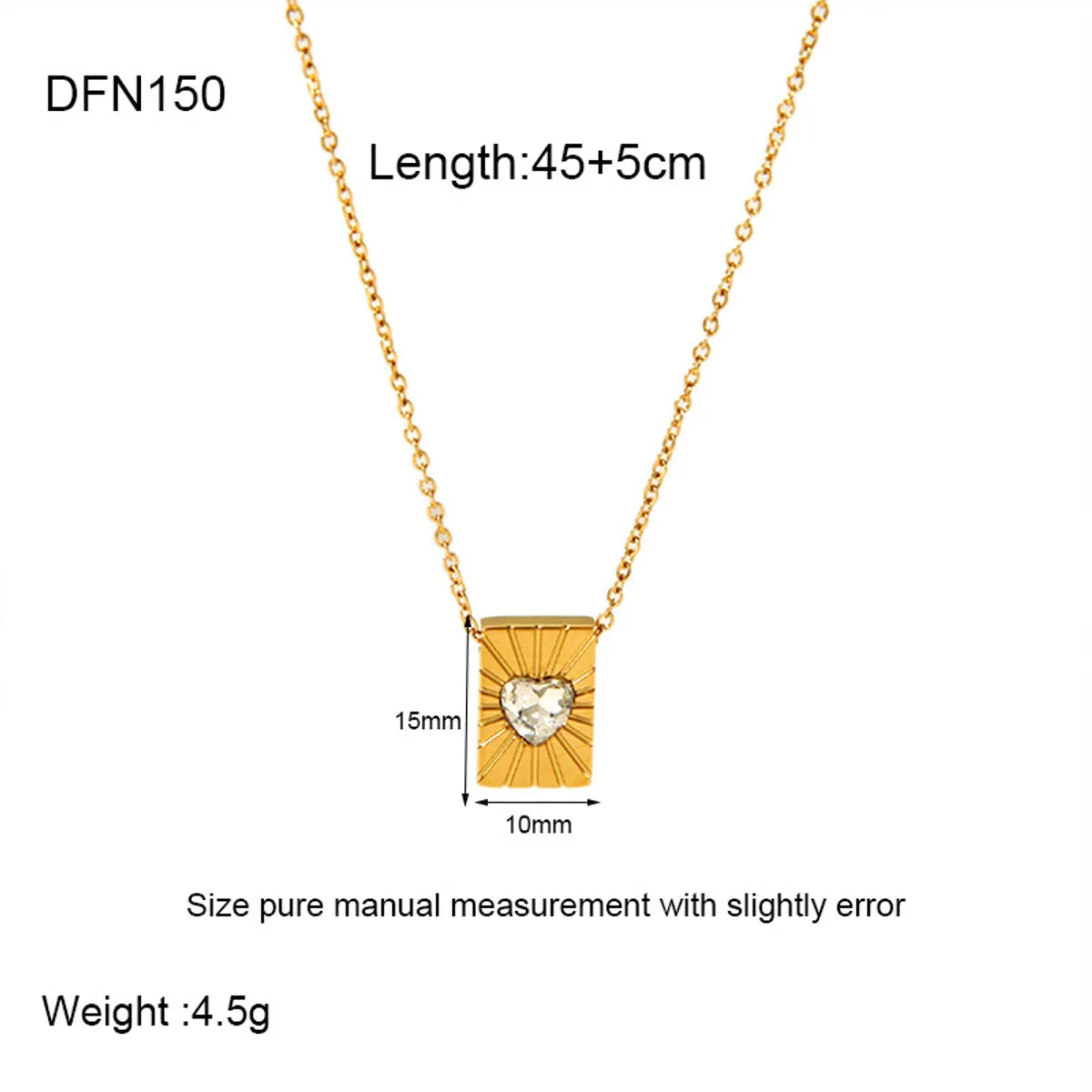 304 Stainless Steel Gold Plated Simple Style Classic Style Plating Solid Color Pendant Necklace