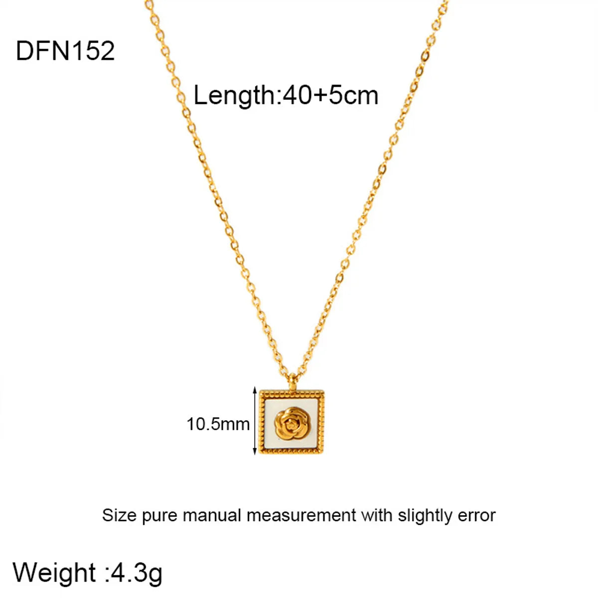 304 Stainless Steel Gold Plated Simple Style Classic Style Plating Solid Color Pendant Necklace