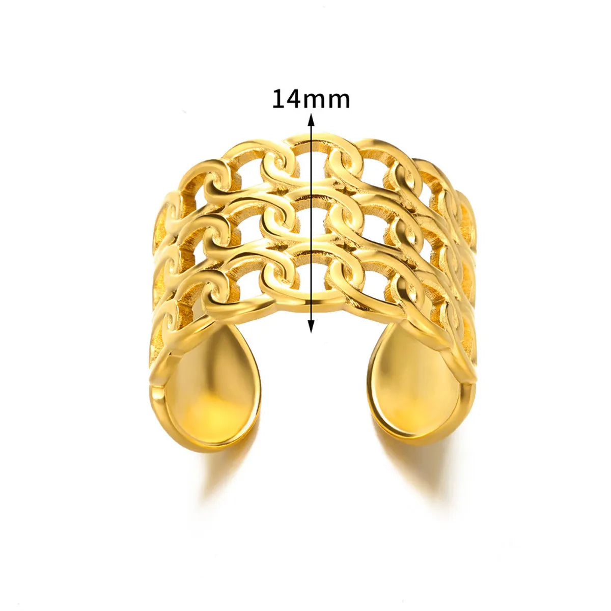 304 Stainless Steel Gold Plated Simple Style Classic Style Plating Solid Color Rings