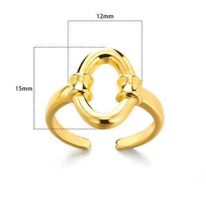 304 Stainless Steel Gold Plated Simple Style Classic Style Plating Solid Color Rings