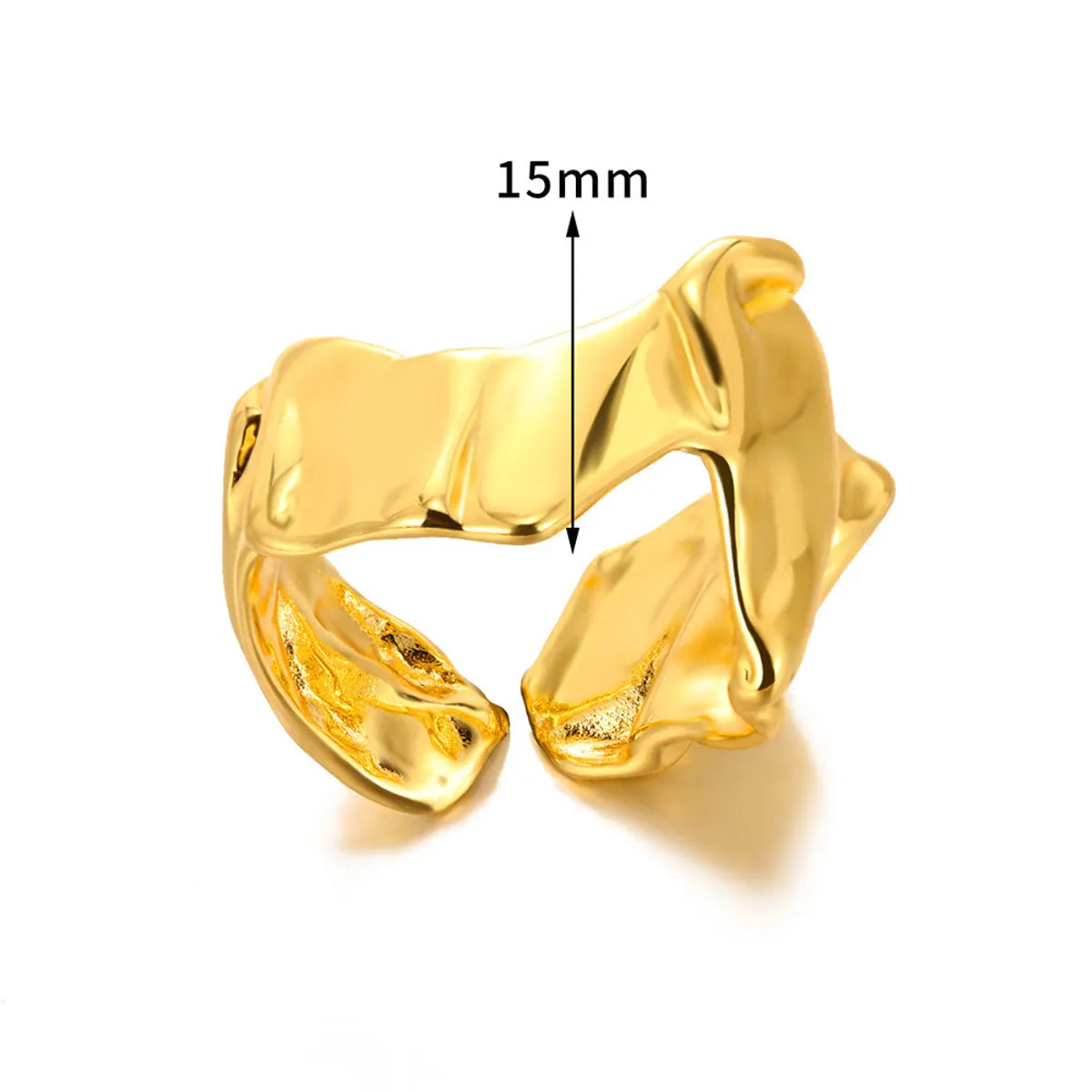 304 Stainless Steel Gold Plated Simple Style Classic Style Plating Solid Color Rings