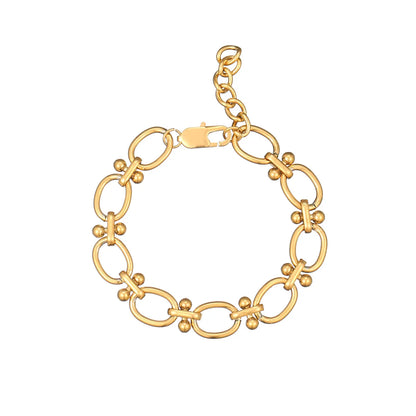 Wholesale Jewelry Simple Style Classic Style Streetwear Solid Color 304 Stainless Steel Gold Plated Bracelets Necklace