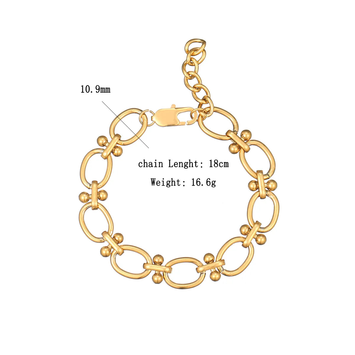 Wholesale Jewelry Simple Style Classic Style Streetwear Solid Color 304 Stainless Steel Gold Plated Bracelets Necklace