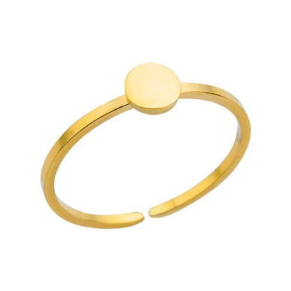 304 Stainless Steel Gold Plated Simple Style Plating Solid Color Rings