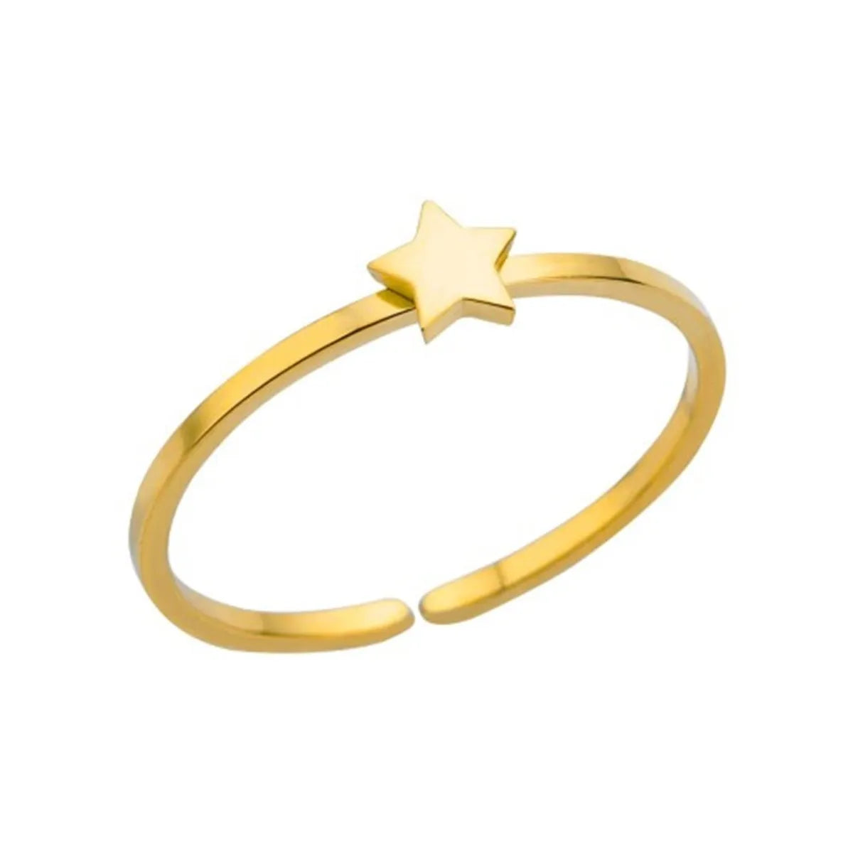 304 Stainless Steel Gold Plated Simple Style Plating Solid Color Rings