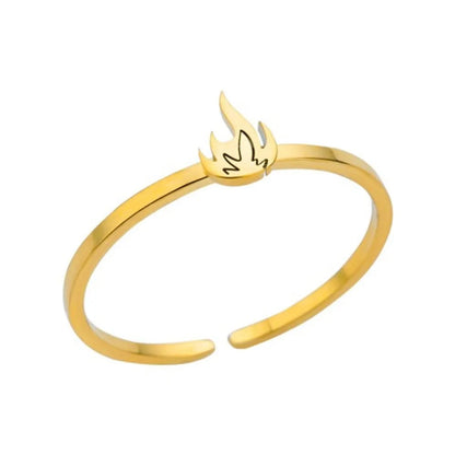 304 Stainless Steel Gold Plated Simple Style Plating Solid Color Rings