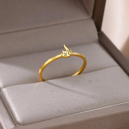 304 Stainless Steel Gold Plated Simple Style Plating Solid Color Rings