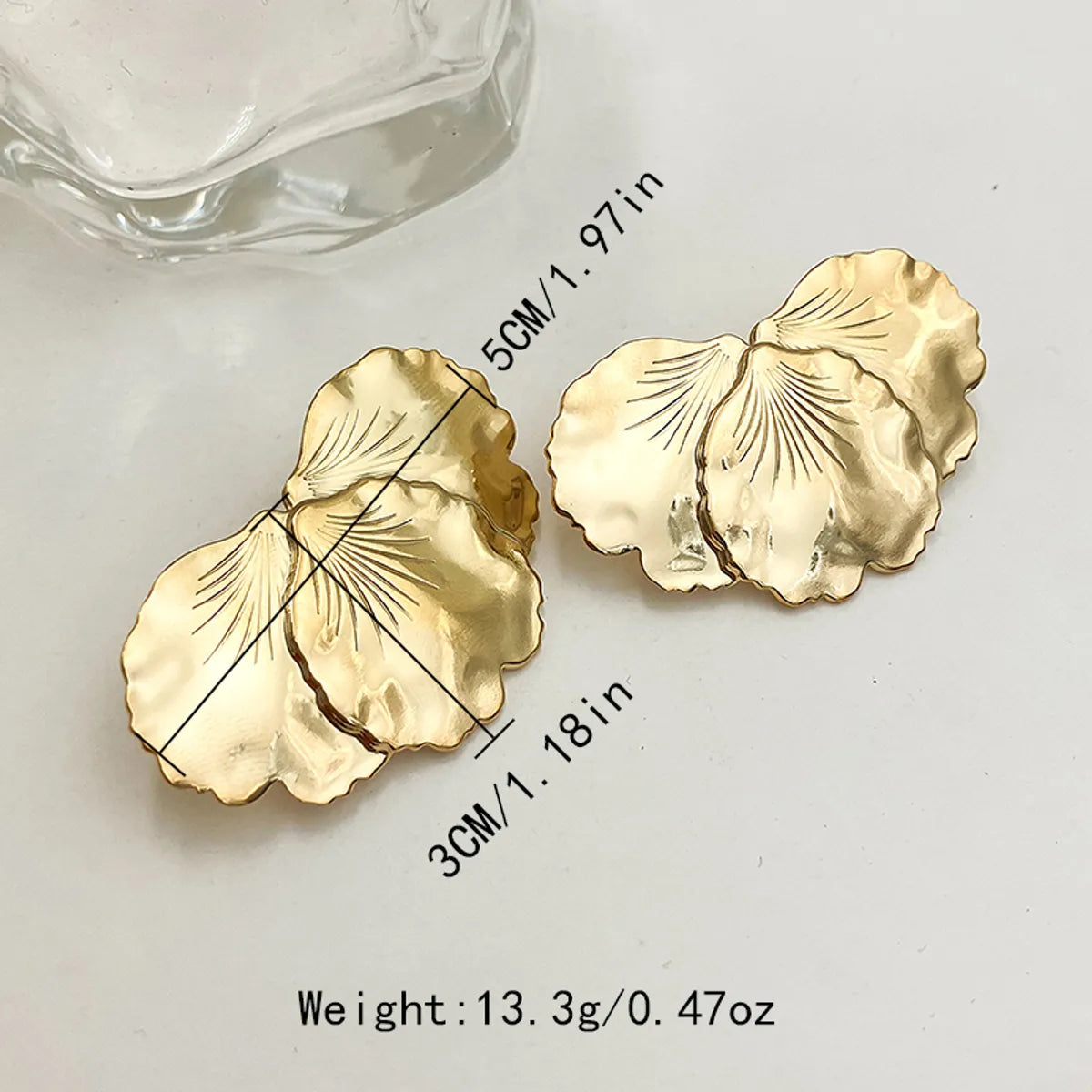 304 Stainless Steel Gold Plated Sweet Simple Style Plating Leaves Rings Earrings