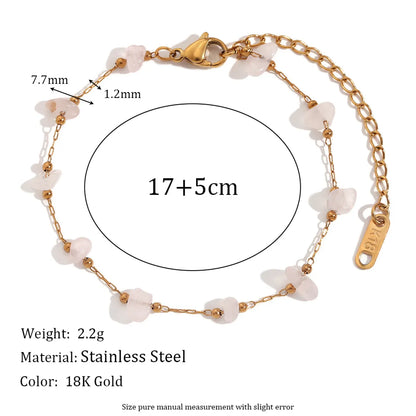 304 Stainless Steel Gravel 18K Gold Plated Simple Style Classic Style Plating Irregular Bracelets Necklace