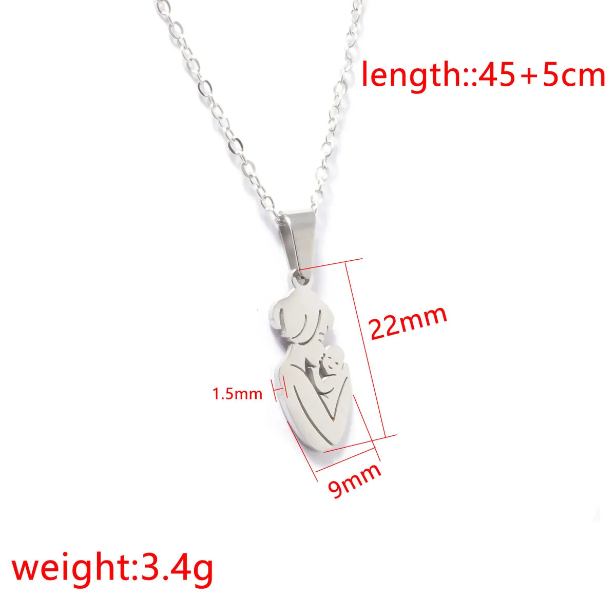 304 Stainless Steel Human Pendant Necklace