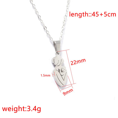 304 Stainless Steel Human Pendant Necklace