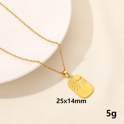 304 Stainless Steel IG Style Simple Style Plating Star Moon Pendant Necklace