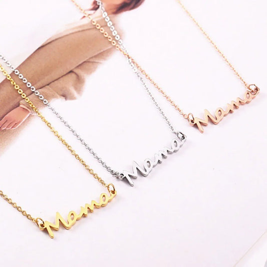 304 Stainless Steel Iron Rose Gold Plated White Gold Plated Gold Plated MAMA Simple Style Polishing Letter Necklace