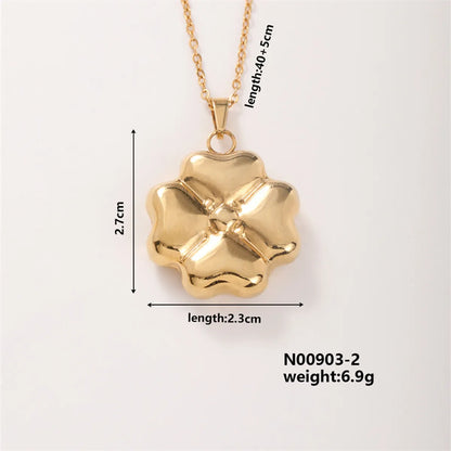 304 Stainless Steel K Gold Plated Elegant Cute Vacation Plating Three-Dimensional Heart Shape Butterfly Pendant Necklace