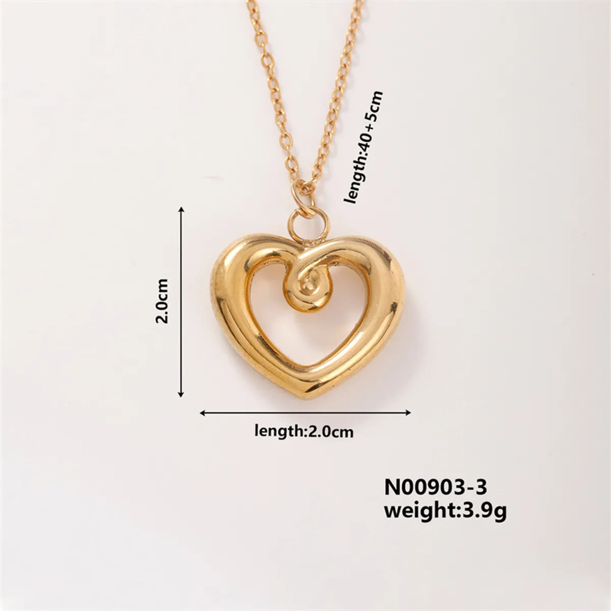 304 Stainless Steel K Gold Plated Elegant Cute Vacation Plating Three-Dimensional Heart Shape Butterfly Pendant Necklace