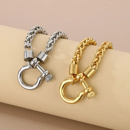 304 Stainless Steel Modern Style Simple Style Classic Style Geometric Bracelets Necklace