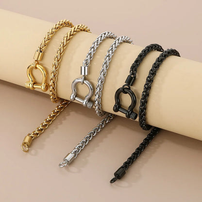 304 Stainless Steel Modern Style Simple Style Classic Style Geometric Bracelets Necklace