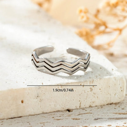 304 Stainless Steel Modern Style Simple Style Hollow Out Moon Leaves Symbol Open Rings