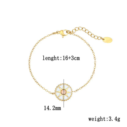 Wholesale Jewelry Casual Simple Style Round Star 304 Stainless Steel Opal Opal Gold Plated Inlay Bracelets Necklace