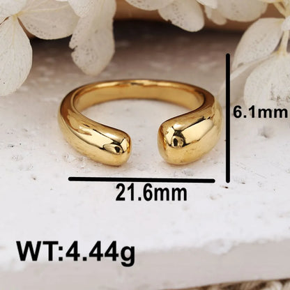 304 Stainless Steel Princess Simple Style Solid Color Rings