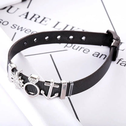 304 Stainless Steel Pu Leather Simple Style Classic Style Inlay Snowflake Rhinestones Bracelets