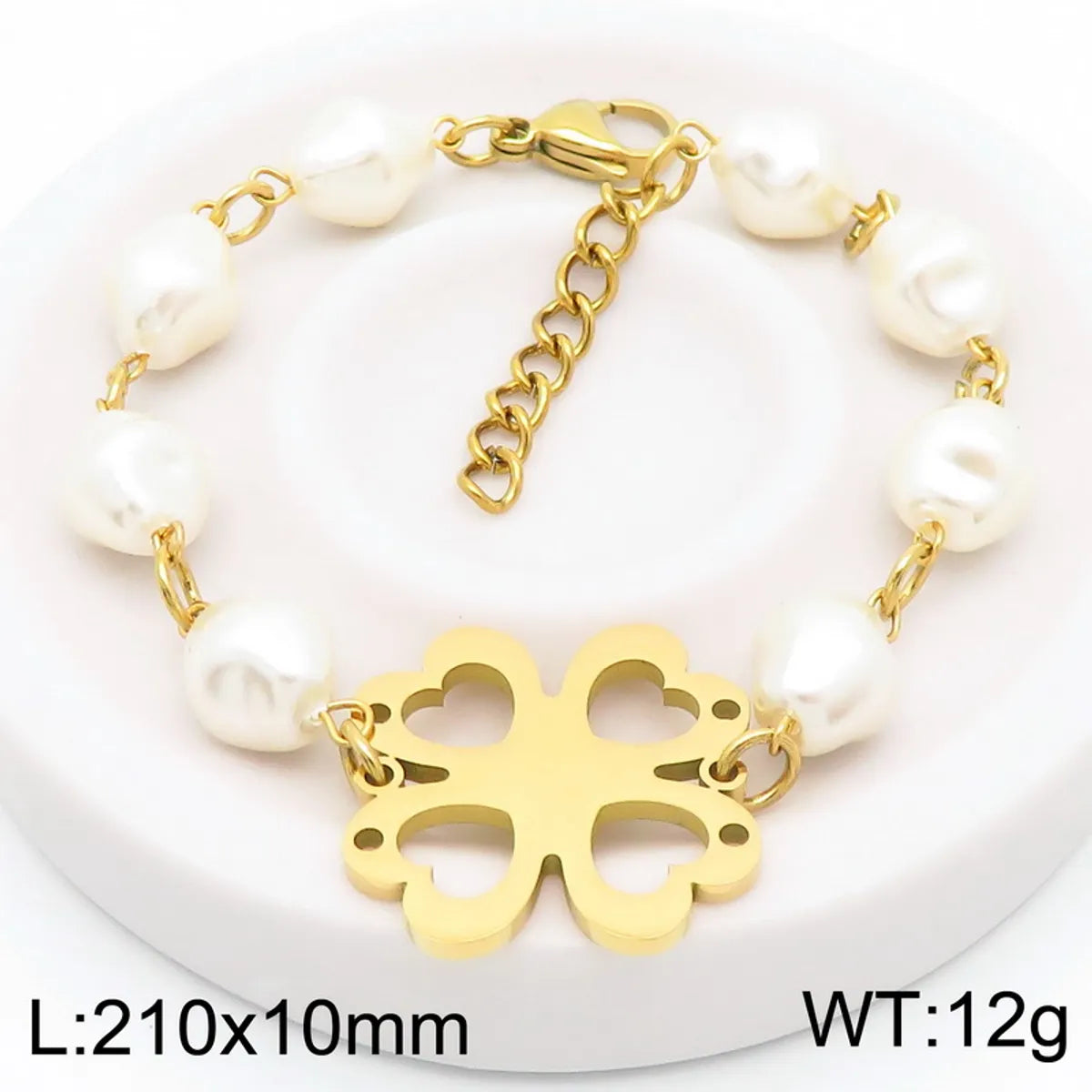 Simple Style Flower 304 Stainless Steel Resin 18K Gold Plated Bracelets In Bulk