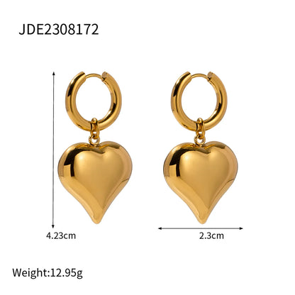 304 Stainless Steel Rope 18K Gold Plated IG Style Casual Heart Shape Bracelets Earrings Necklace