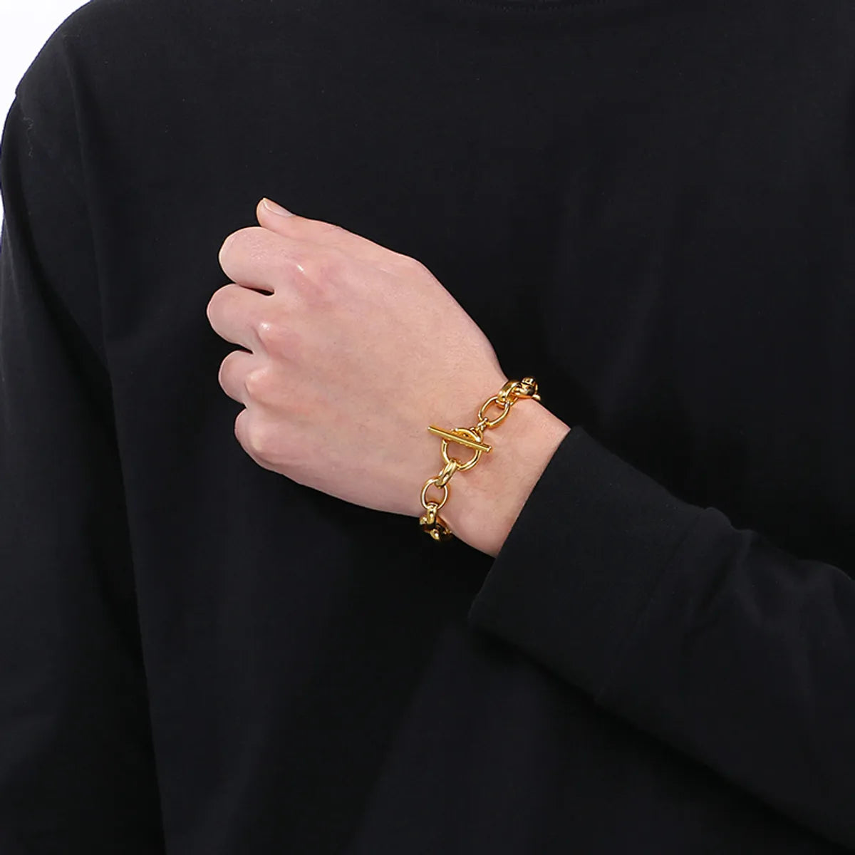 Simple Style Classic Style Geometric 304 Stainless Steel 18K Gold Plated Bracelets In Bulk