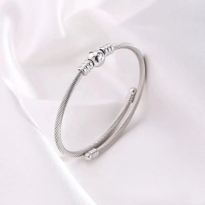 Simple Style Classic Style Heart Shape 304 Stainless Steel Bangle In Bulk