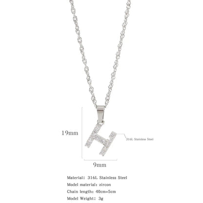 304 Stainless Steel Simple Style Classic Style Inlay Constellation Zircon Pendant Necklace