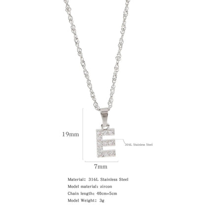 304 Stainless Steel Simple Style Classic Style Inlay Constellation Zircon Pendant Necklace