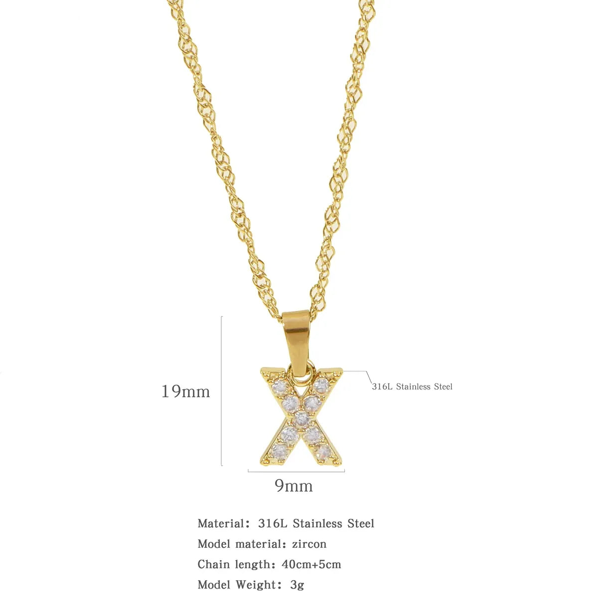 304 Stainless Steel Simple Style Classic Style Inlay Constellation Zircon Pendant Necklace