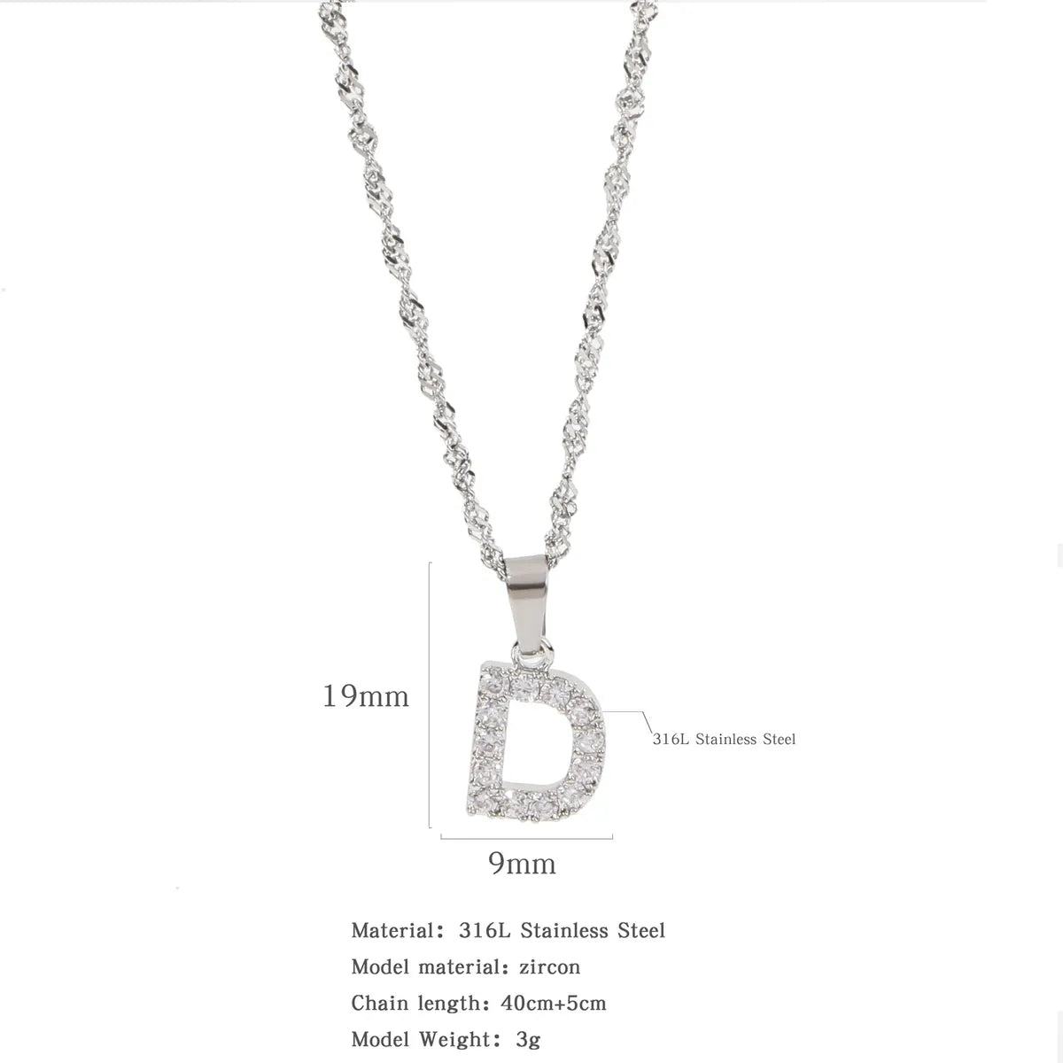 304 Stainless Steel Simple Style Classic Style Inlay Constellation Zircon Pendant Necklace