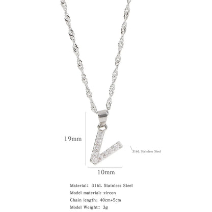 304 Stainless Steel Simple Style Classic Style Inlay Constellation Zircon Pendant Necklace