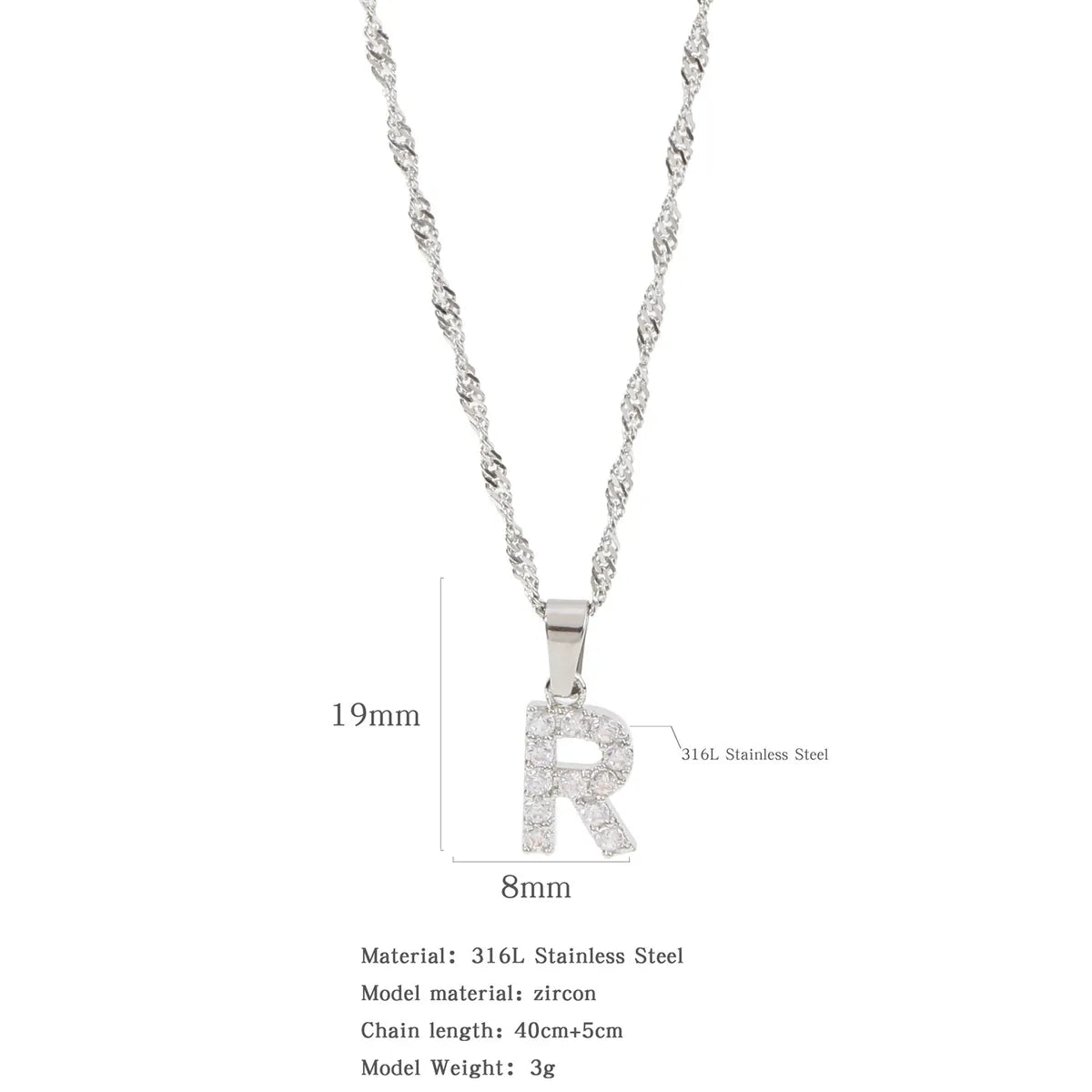 304 Stainless Steel Simple Style Classic Style Inlay Constellation Zircon Pendant Necklace