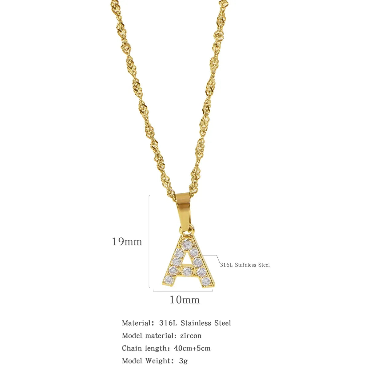 304 Stainless Steel Simple Style Classic Style Inlay Constellation Zircon Pendant Necklace