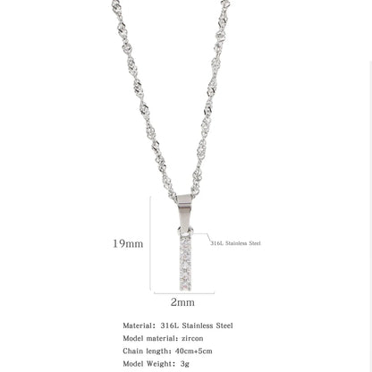 304 Stainless Steel Simple Style Classic Style Inlay Constellation Zircon Pendant Necklace