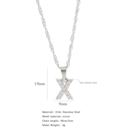 304 Stainless Steel Simple Style Classic Style Inlay Constellation Zircon Pendant Necklace