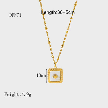 304 Stainless Steel Simple Style Classic Style Irregular Plating Solid Color Pendant Necklace