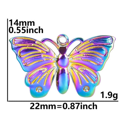 304 Stainless Steel Simple Style Classic Style Plating Butterfly Pendant Necklace