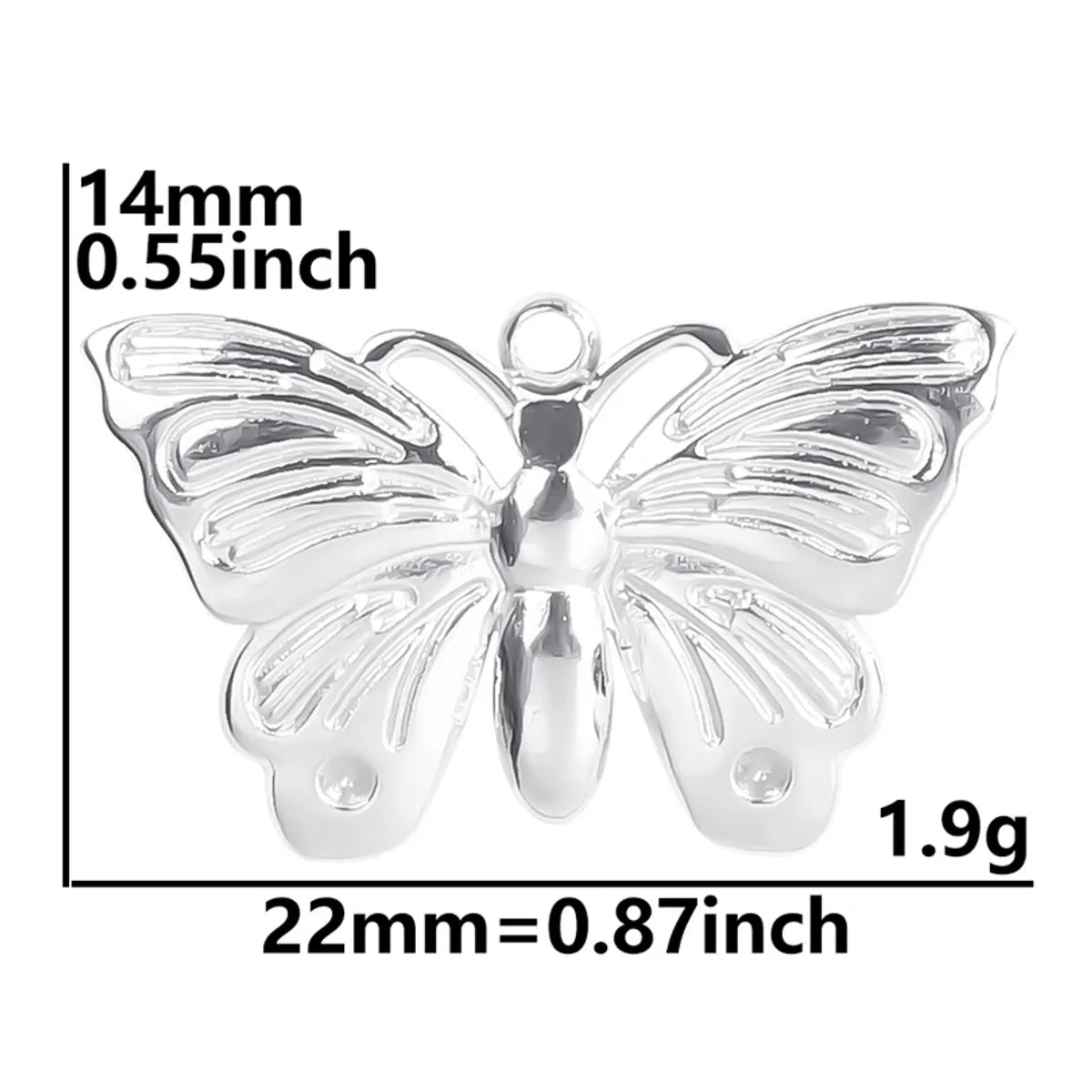 304 Stainless Steel Simple Style Classic Style Plating Butterfly Pendant Necklace