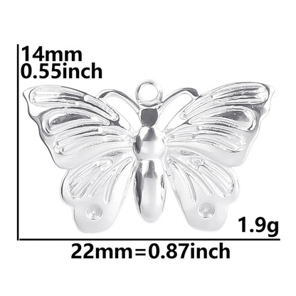 304 Stainless Steel Simple Style Classic Style Plating Butterfly Pendant Necklace