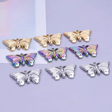 304 Stainless Steel Simple Style Classic Style Plating Butterfly Pendant Necklace