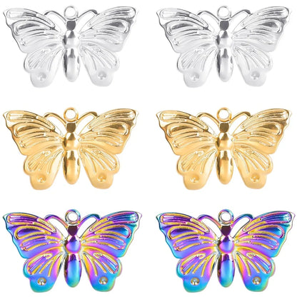 304 Stainless Steel Simple Style Classic Style Plating Butterfly Pendant Necklace