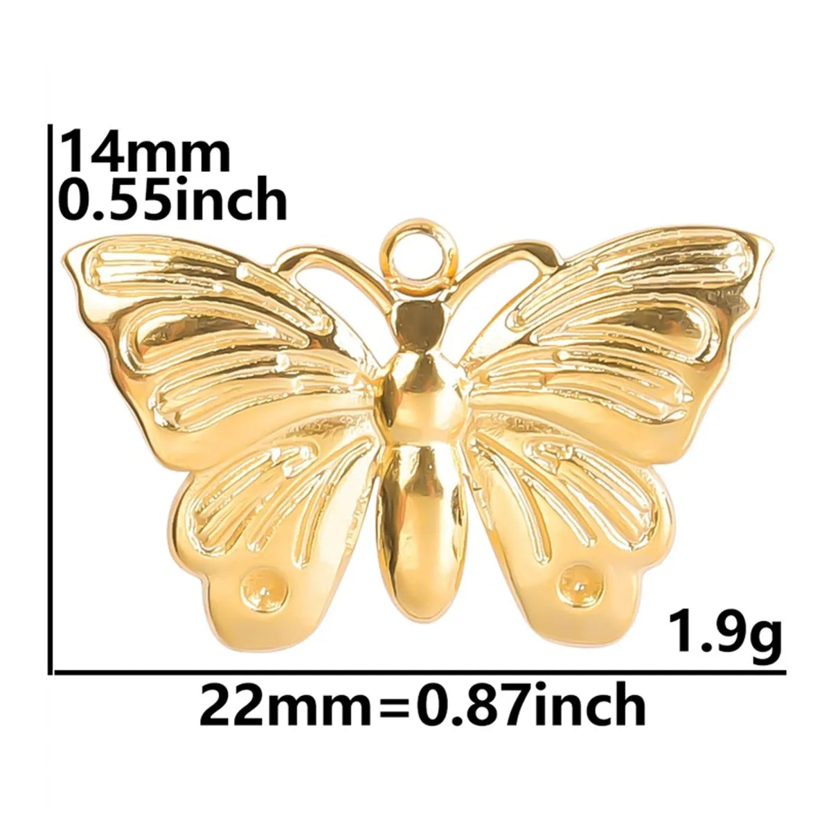 304 Stainless Steel Simple Style Classic Style Plating Butterfly Pendant Necklace