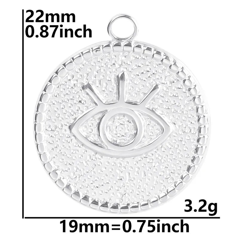 304 Stainless Steel Simple Style Classic Style Plating Devil'S Eye Jewelry Accessories